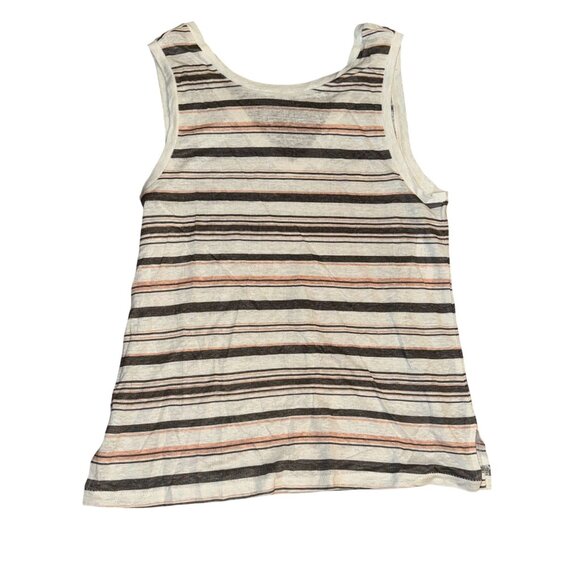 Workshop Republic Clothing Womens Striped Sleeveless Linen Top V-Neck M - Picture 4 of 6
